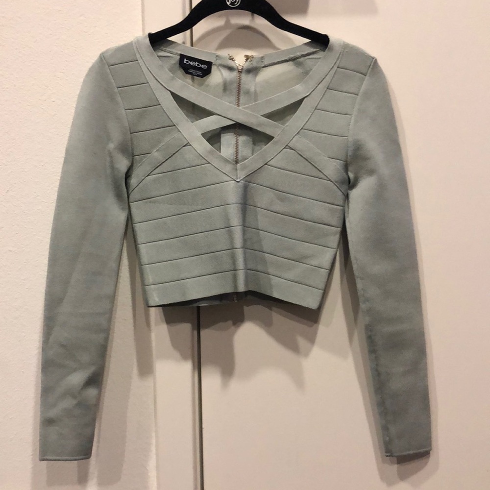 Bebe long sleeve crop top